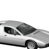 White Maserati Merak Sports Car