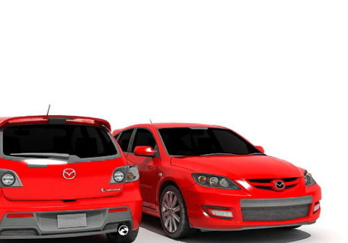 Red Mazda 3 Hatchback Car