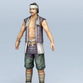 Medieval Asian Farmer Character