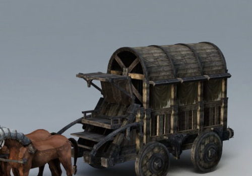 Medieval Vintage Heavy Horse Wagon