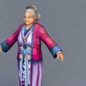 Medieval Game Character Old Woman