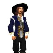 Medieval Pirate Character Captain Man With Hat Characters