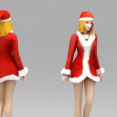 Merry Christmas Girl Character