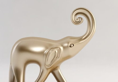 Metal Elephant Figurine Animal