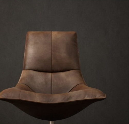 Metal Base Realistic Leather Tulip Chair | Furniture