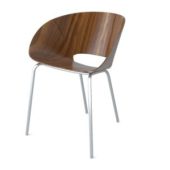 Modern Metal Base Wood Davis Lipse Chair | Furniture