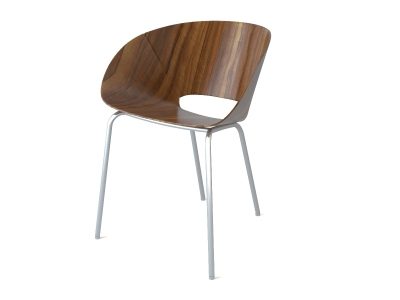 Modern Metal Base Wood Davis Lipse Chair | Furniture
