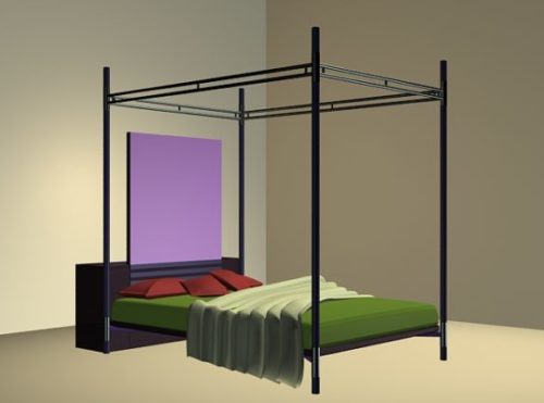 Metal Four Poster Double Bed