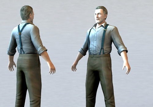 Middle-aged Male Game Character