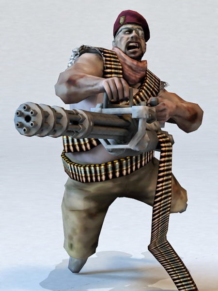 Minigun Soldier Character