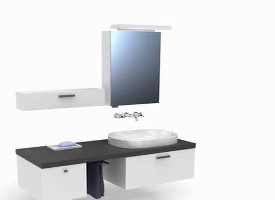 Mirrored Bath Vanity Cabinet Furniture