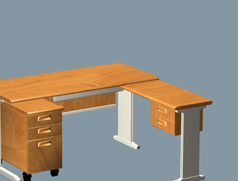 L Shaped Office Desk Furniture V1