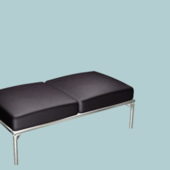 Modern Furniture Black Leather Ottoman