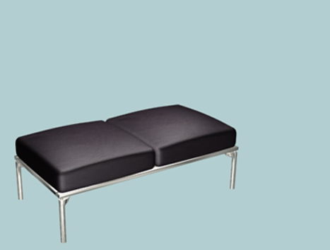 Modern Furniture Black Leather Ottoman