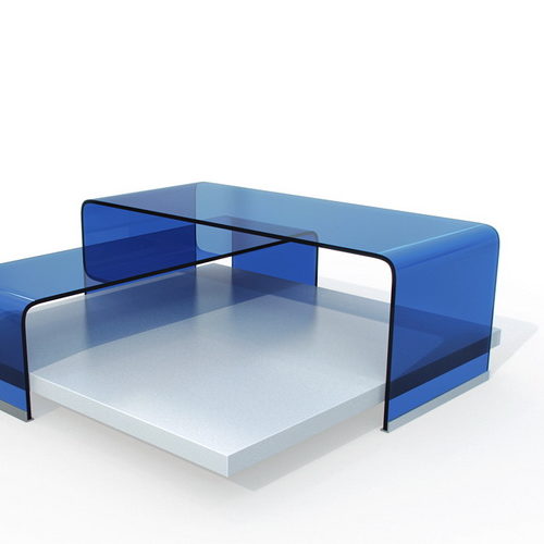 Blue Glass Coffee Table Furniture
