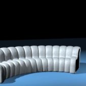 Modern Leather Curved Sofa Design