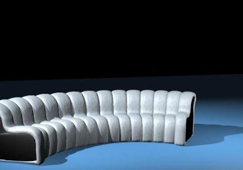 Modern Leather Curved Sofa Design