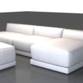 Modern White Fabric Sectional Sofa Furniture
