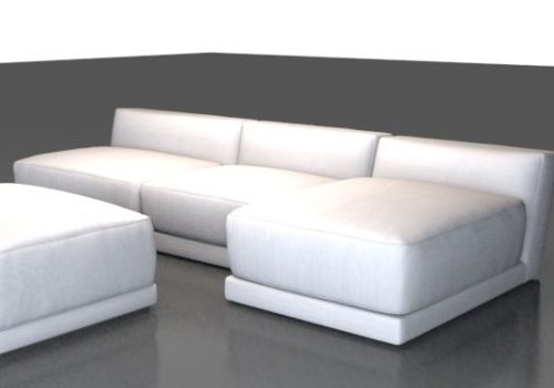 Modern White Fabric Sectional Sofa Furniture