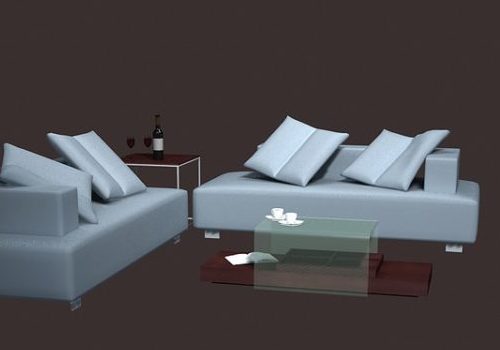 Modern Living Room White Fabric Furniture