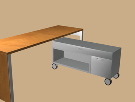 Modern Furniture Office Table With Cabinet