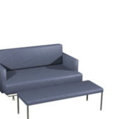Modern Style Settee Couch And Ottoman | Furniture
