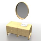 Simple Vanity Cabinet Round Mirror
