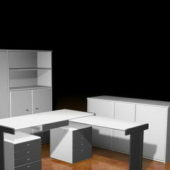 Modern Furniture White Office Desks With Filing Cabinets