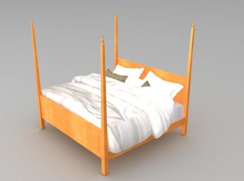 Bedroom Modern Wood Poster Bed