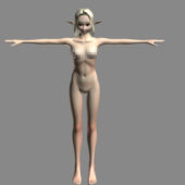 Naked Elf Girl Game Character