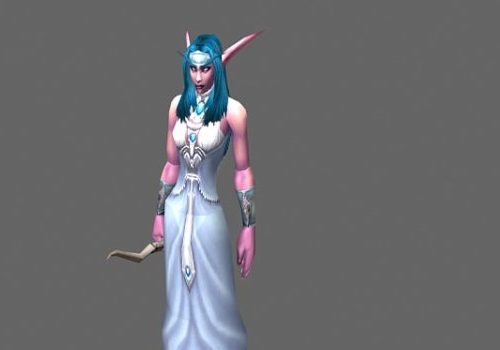 Night Elf Girl Hunter Game Character