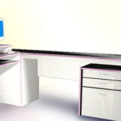 Office Furniture Desk With Computer V1