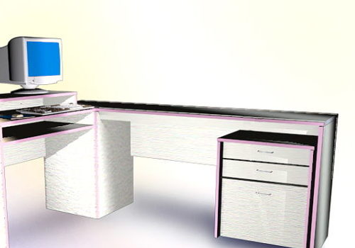 Office Furniture Desk With Computer V1