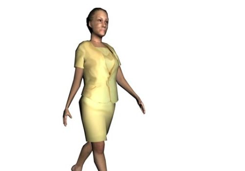 Office Lady Character Walking Characters