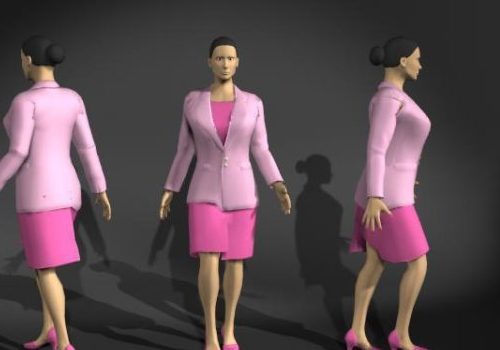 Woman In Pink Suit Dress Modern Style | Characters