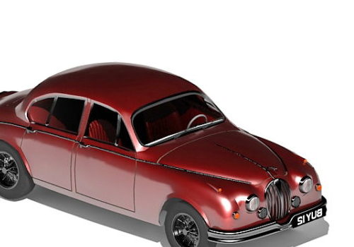 Old Red Jaguar Car