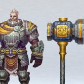 Old Character Paladin With Hammer