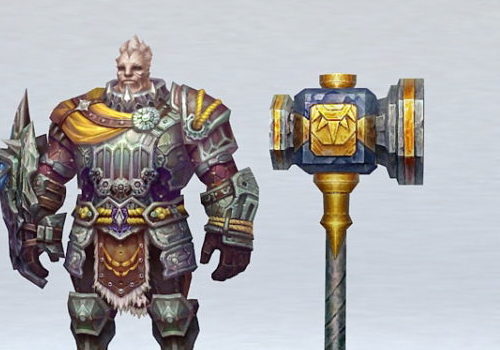 Old Character Paladin With Hammer