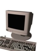 Old Crt Monitor Pc Keyboard