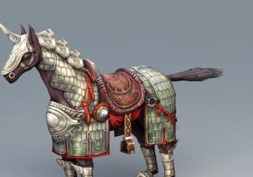 Fantasy One Horned War Horse