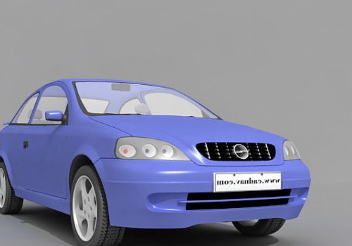 Blue Opel Astra Car