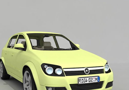 Yellow Opel Family Car