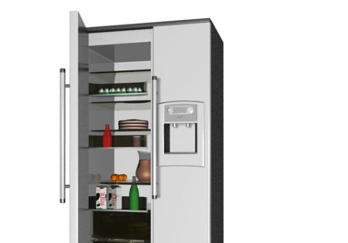 Electronic Refrigerator With Foods