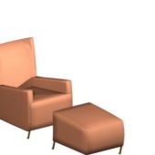 Orange Armchair And Ottoman | Furniture