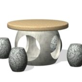 Outdoor Stone Table Chair Furniture