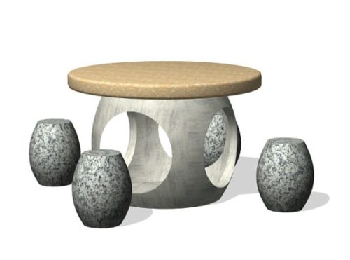 Outdoor Stone Table Chair Furniture