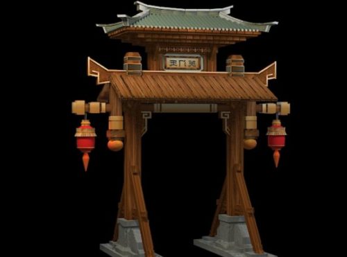 Asian Ancient Gate Pailou