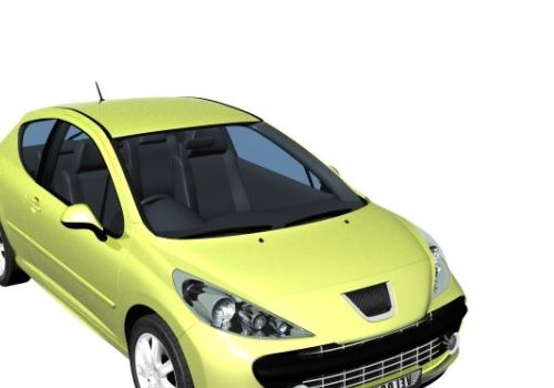 Yellow Peugeot 207 Supermini Car