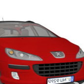 Red Peugeot 407 Car
