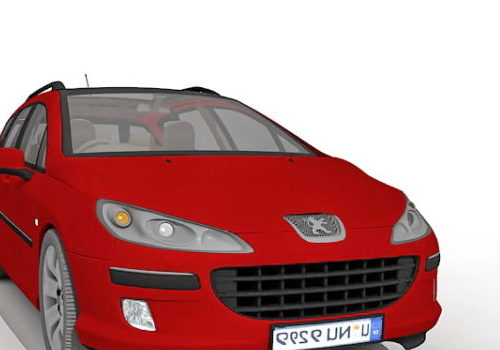 Red Peugeot 407 Car